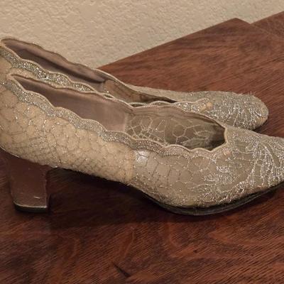 Ladies Vintage Silver Shoes