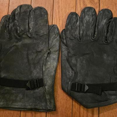 Vintage US Military Pilot Winter Leather Flight Gloves and Wool Glove Liners