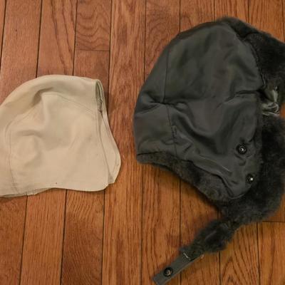 Vintage US Military Pilot's Winter Hat and Liner