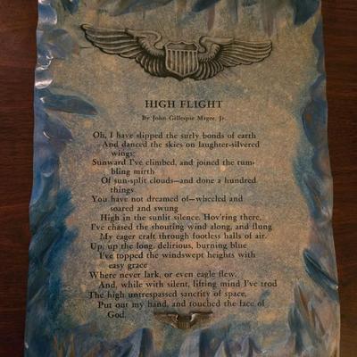Vintage US Military Poem on Wood