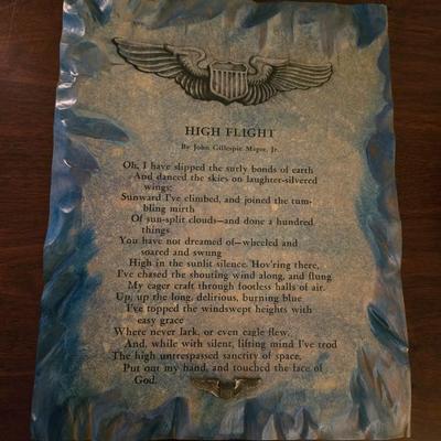 Vintage US Military Poem on Wood