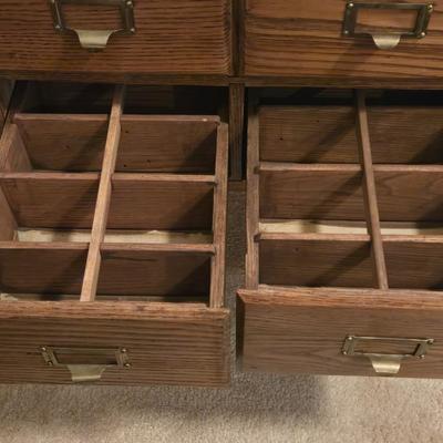 Vintage Wood Side Table with 4 Drawers