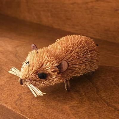 Vintage Natural Birdhouse Ornament, Gourd Ornament, and Bottlebrush Mouse