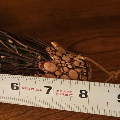 Vintage Natural Birdhouse Ornament, Gourd Ornament, and Bottlebrush Mouse