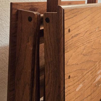 Set of 2 Wood TV Trays
