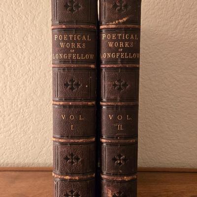 Antique Books THE POETICAL WORKS OF LONGFELLOW Illustrated 1879/80 VOL. I & II
