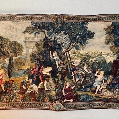 Tapestry and Green Chair Lot
