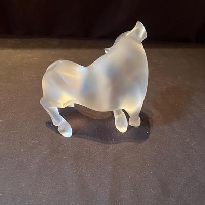 Lalique Taureau Vuelta Frosted Crystal Bull Figurine (LR-MG)