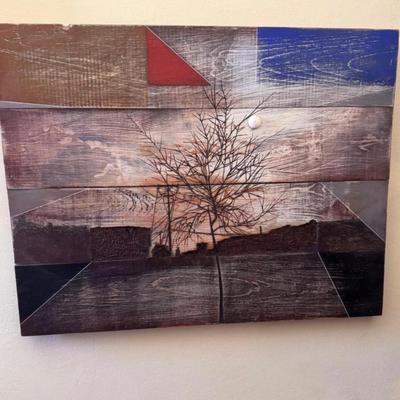 Mixed Media Nature Painting on Wood (SW-DZ)