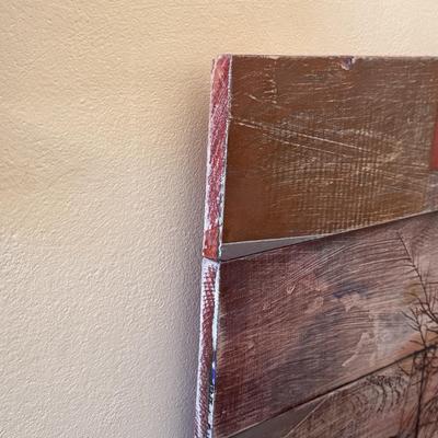 Mixed Media Nature Painting on Wood (SW-DZ)
