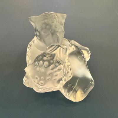 Lalique Jaguar Cubs Frosted Crystal Figurine (DR-MK)