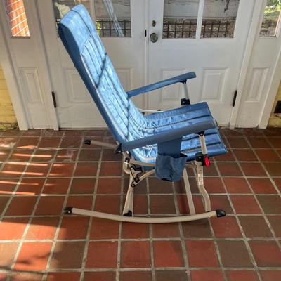 Two Folding Patio Rocking Chairs & Inflatable Ottoman (SR-MG)