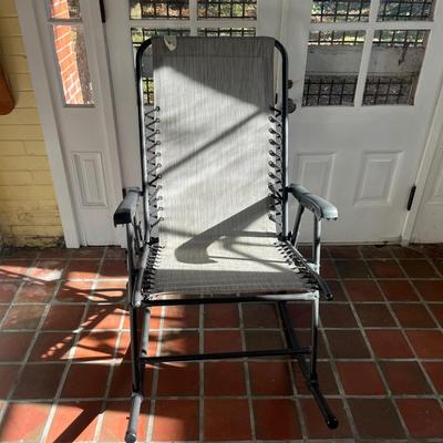 Two Folding Patio Rocking Chairs & Inflatable Ottoman (SR-MG)