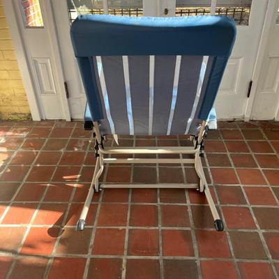 Two Folding Patio Rocking Chairs & Inflatable Ottoman (SR-MG)