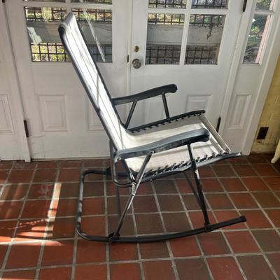 Two Folding Patio Rocking Chairs & Inflatable Ottoman (SR-MG)