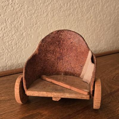 Vintage Wood & Leather Chariot