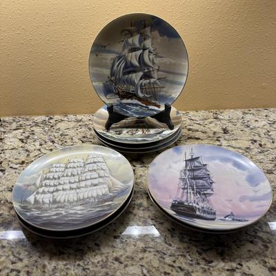 Classic Rose Collection 'Great American Sailing Ships' Danbury Mint Rosenthal Plates (BP-MK)