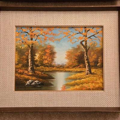 Beautiful 4 Seasons Original Framed Oil Painting Artwork