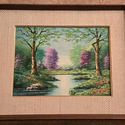 Beautiful 4 Seasons Original Framed Oil Painting Artwork