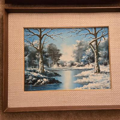 Beautiful 4 Seasons Original Framed Oil Painting Artwork