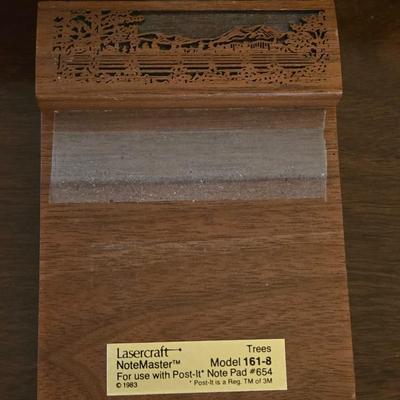 Walnut Desk Set with Etched Trees