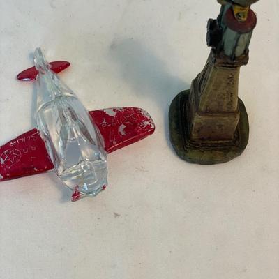 Glass airplane with gas pump