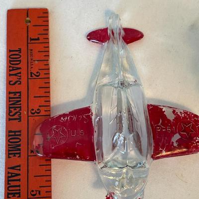 Glass airplane with gas pump