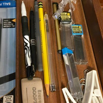 Office Drawer Lot - Scissors, TI Calculator, Clips, Post It Notes and More!