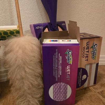 Cleaning Tools Lot - Mop/Bucket, Swifter, Duster and More
