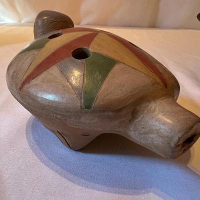 Ocarina Pottery Flute & Pair of Burnished Clay Turtle Vases (LR-RG)
