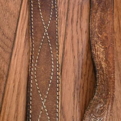 Mixed Lot of Tooled Leather Belts and a Wyoming Belt Buckle