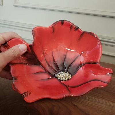 Pottery Tray & Dip Bowl, Ceramic Poppy Bowl, & Black Modern Tray (D-KD)