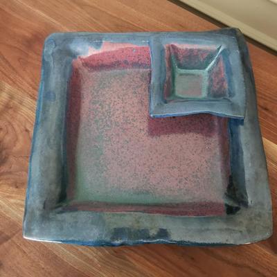 Pottery Tray & Dip Bowl, Ceramic Poppy Bowl, & Black Modern Tray (D-KD)