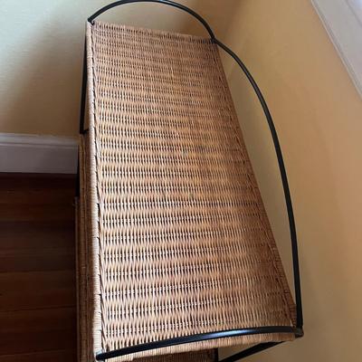 Iron Framed Shelving Unit with Woven Shelves (BP-MG)