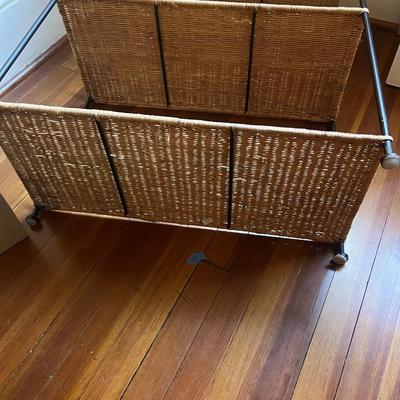 Iron Framed Shelving Unit with Woven Shelves (BP-MG)