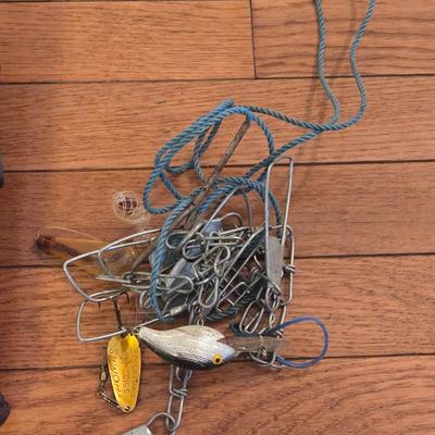 Vintage Fishing Bag with Lures and More