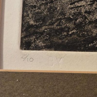 Woodblock 'Adobe Rain' Pencil Signed & Numbered by