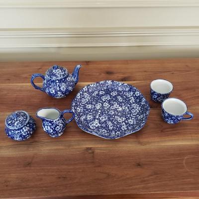 Blue & White Floral Two Person Tea Set (D-KD)