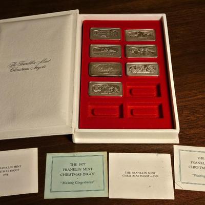The Franklin Mint Christmas Sterling Ingots