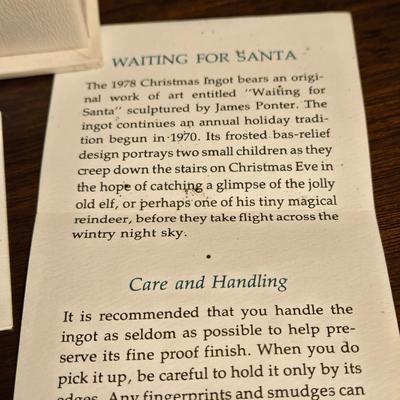 The Franklin Mint Christmas Sterling Ingots