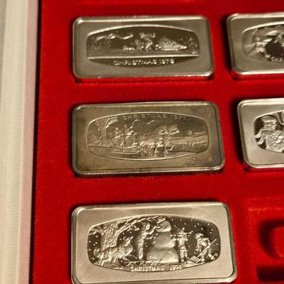 The Franklin Mint Christmas Sterling Ingots