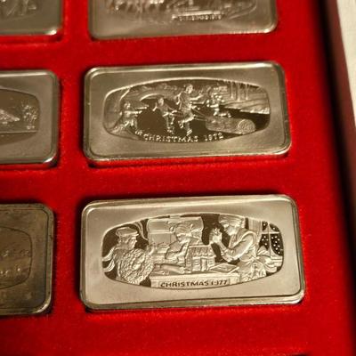 The Franklin Mint Christmas Sterling Ingots