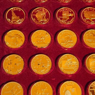 Franklin Mint Gold over Sterling The Governor's Edition States of the UnionCoins in the Case