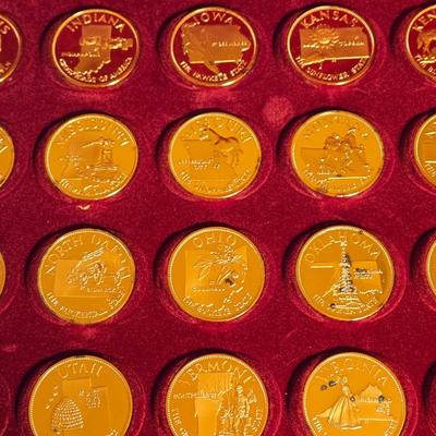 Franklin Mint Gold over Sterling The Governor's Edition States of the UnionCoins in the Case