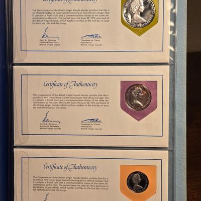 Book of British Virgin Islands Mint Coin and Stamp Collection