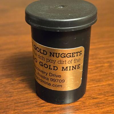 Container of Pure Gold Nuggets from Alaskan Eldorado Gold Mine