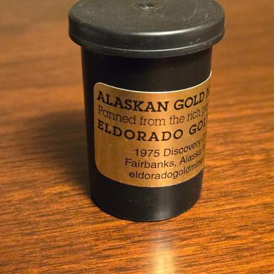 Container of Pure Gold Nuggets from Alaskan Eldorado Gold Mine