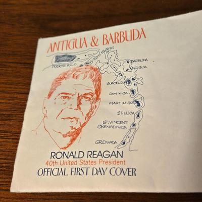 Franklin Mint Ronald Reagan Tie Pin and Stamp/Envelope