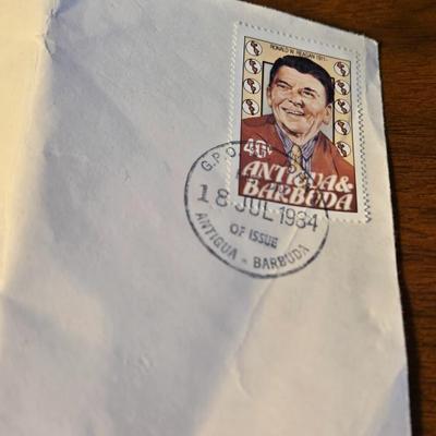 Franklin Mint Ronald Reagan Tie Pin and Stamp/Envelope