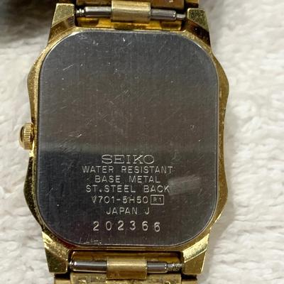 18k Gold Plated Seiko Gold Collection Watch In Case